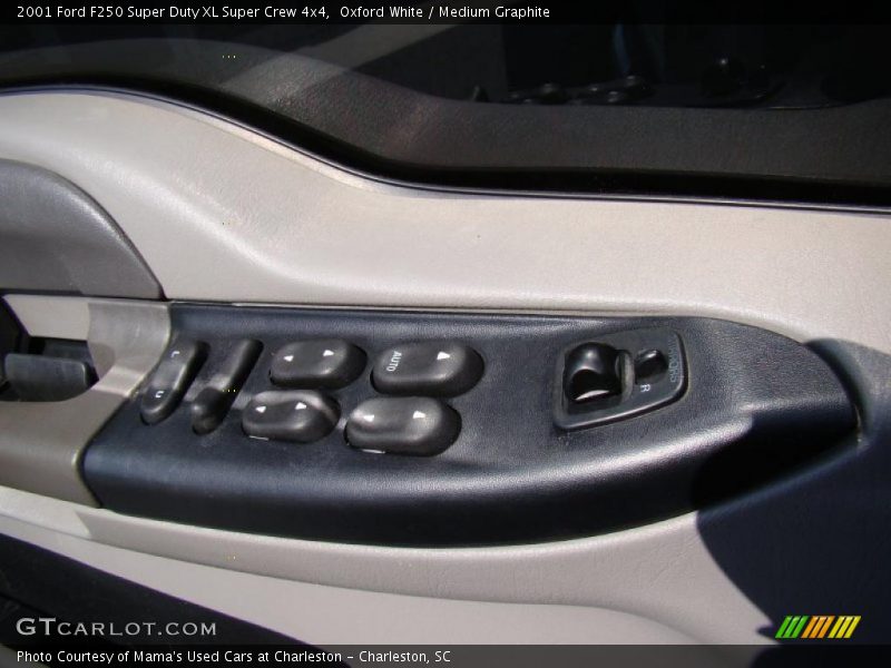 Oxford White / Medium Graphite 2001 Ford F250 Super Duty XL Super Crew 4x4