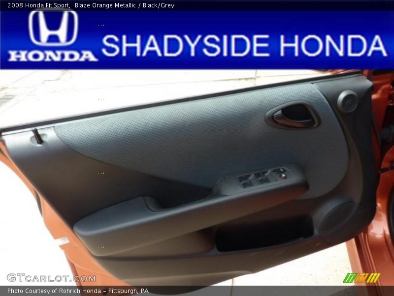 Blaze Orange Metallic / Black/Grey 2008 Honda Fit Sport