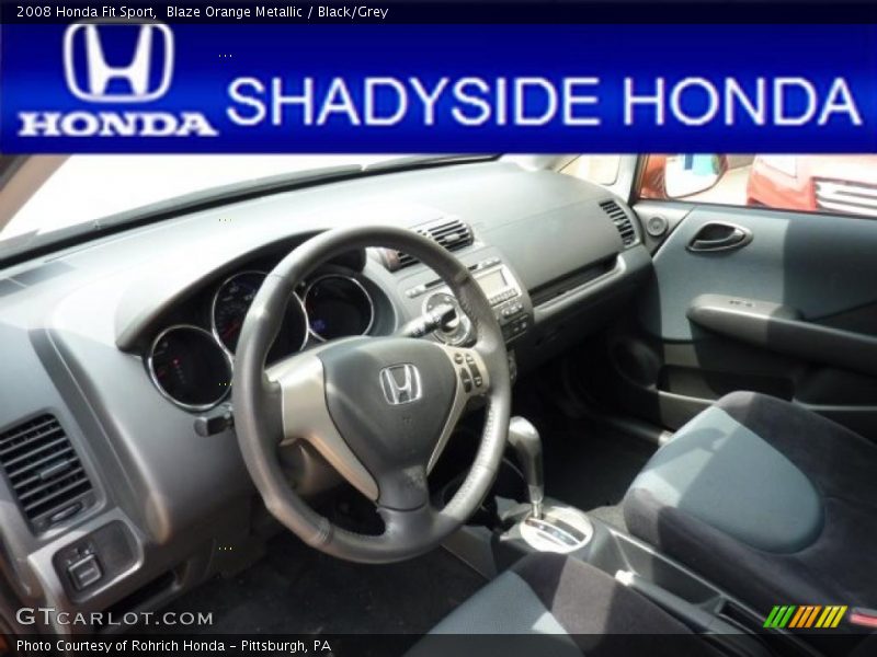 Blaze Orange Metallic / Black/Grey 2008 Honda Fit Sport