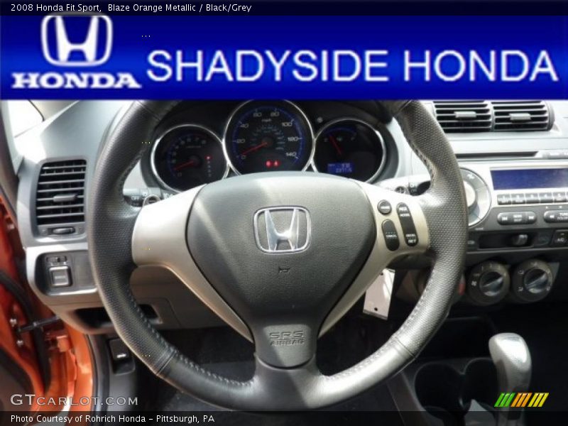Blaze Orange Metallic / Black/Grey 2008 Honda Fit Sport