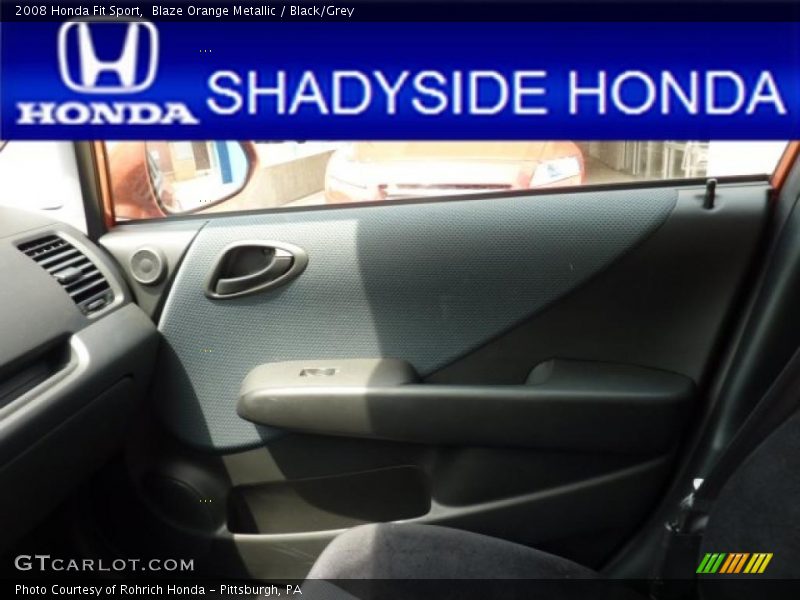 Blaze Orange Metallic / Black/Grey 2008 Honda Fit Sport