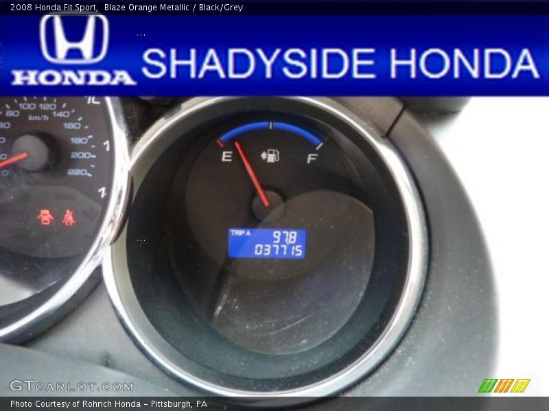 Blaze Orange Metallic / Black/Grey 2008 Honda Fit Sport