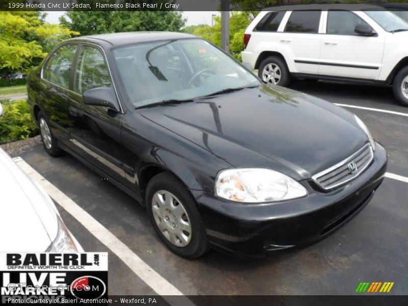 Flamenco Black Pearl / Gray 1999 Honda Civic LX Sedan