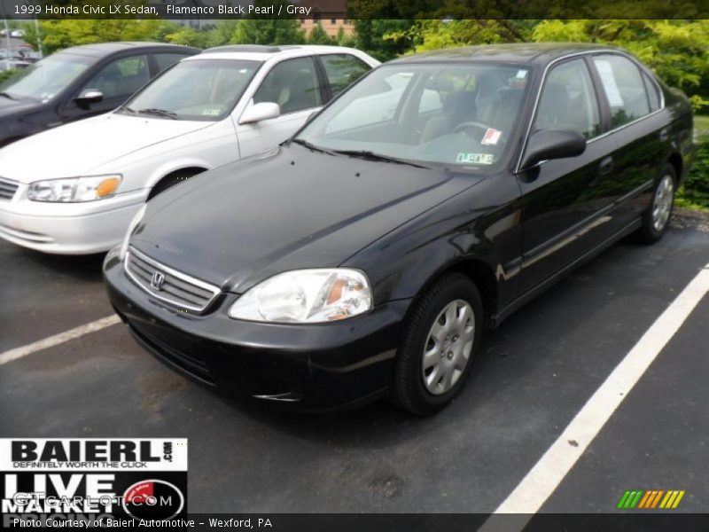 Flamenco Black Pearl / Gray 1999 Honda Civic LX Sedan