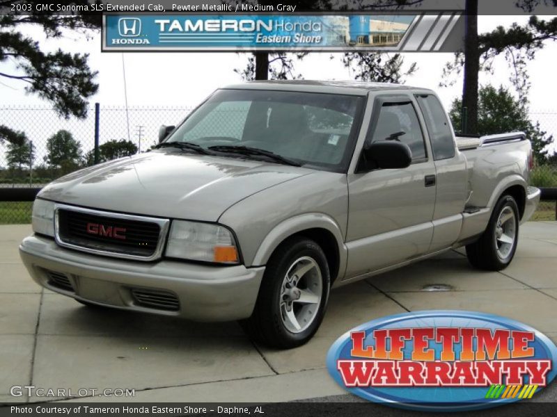 Pewter Metallic / Medium Gray 2003 GMC Sonoma SLS Extended Cab