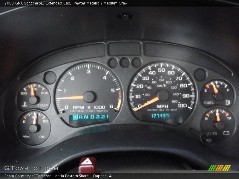  2003 Sonoma SLS Extended Cab SLS Extended Cab Gauges