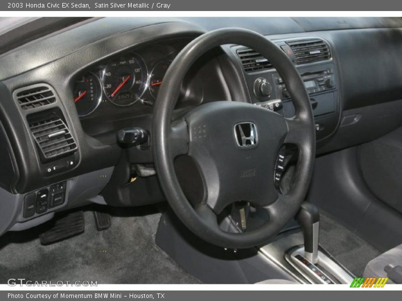 Satin Silver Metallic / Gray 2003 Honda Civic EX Sedan