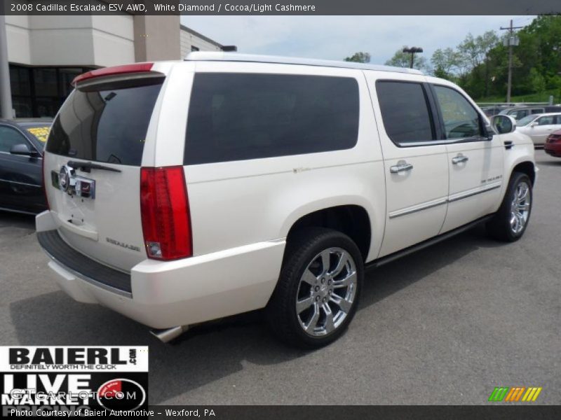White Diamond / Cocoa/Light Cashmere 2008 Cadillac Escalade ESV AWD