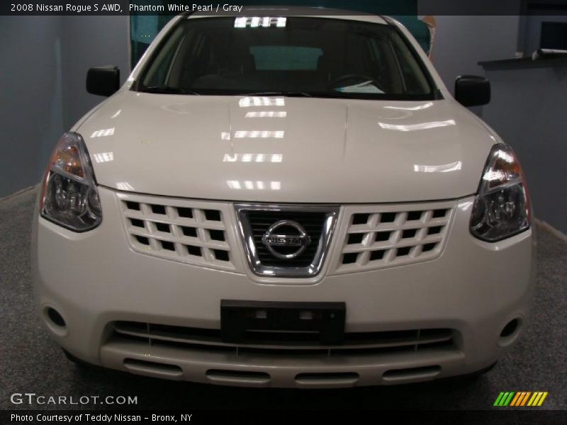Phantom White Pearl / Gray 2008 Nissan Rogue S AWD