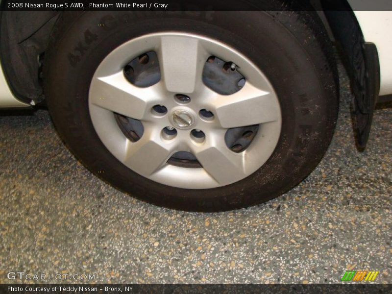 Phantom White Pearl / Gray 2008 Nissan Rogue S AWD