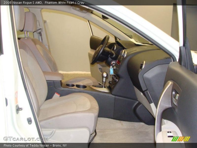 Phantom White Pearl / Gray 2008 Nissan Rogue S AWD