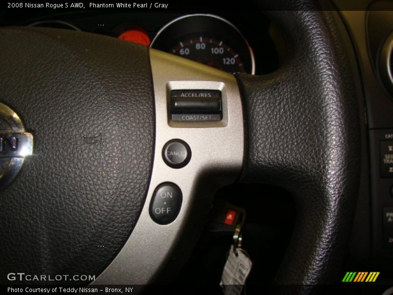 Phantom White Pearl / Gray 2008 Nissan Rogue S AWD