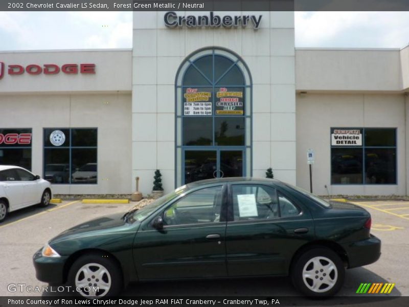 Forest Green Metallic / Neutral 2002 Chevrolet Cavalier LS Sedan