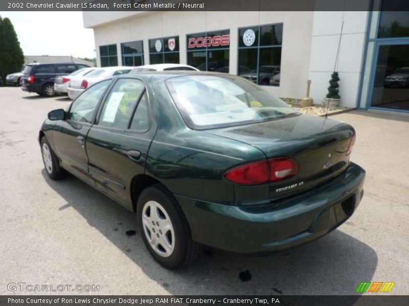 Forest Green Metallic / Neutral 2002 Chevrolet Cavalier LS Sedan