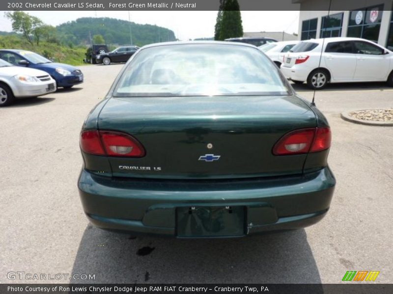 Forest Green Metallic / Neutral 2002 Chevrolet Cavalier LS Sedan