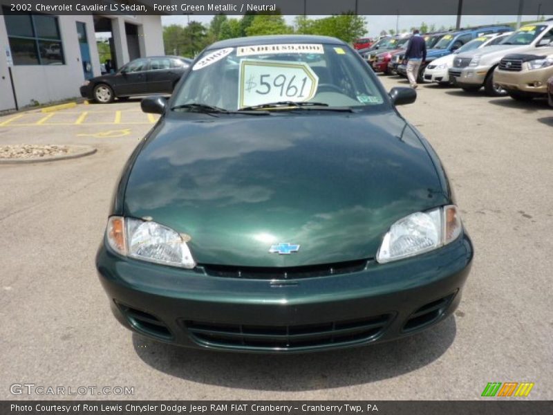 Forest Green Metallic / Neutral 2002 Chevrolet Cavalier LS Sedan