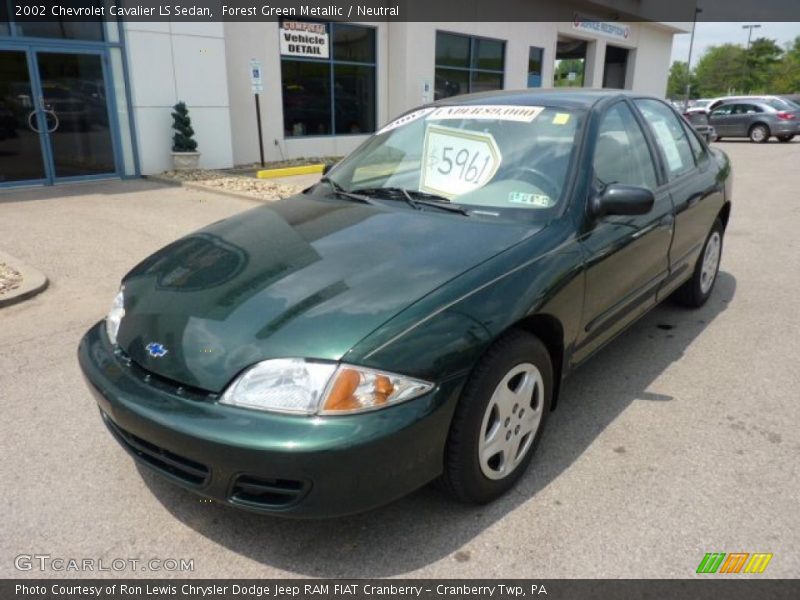 Forest Green Metallic / Neutral 2002 Chevrolet Cavalier LS Sedan