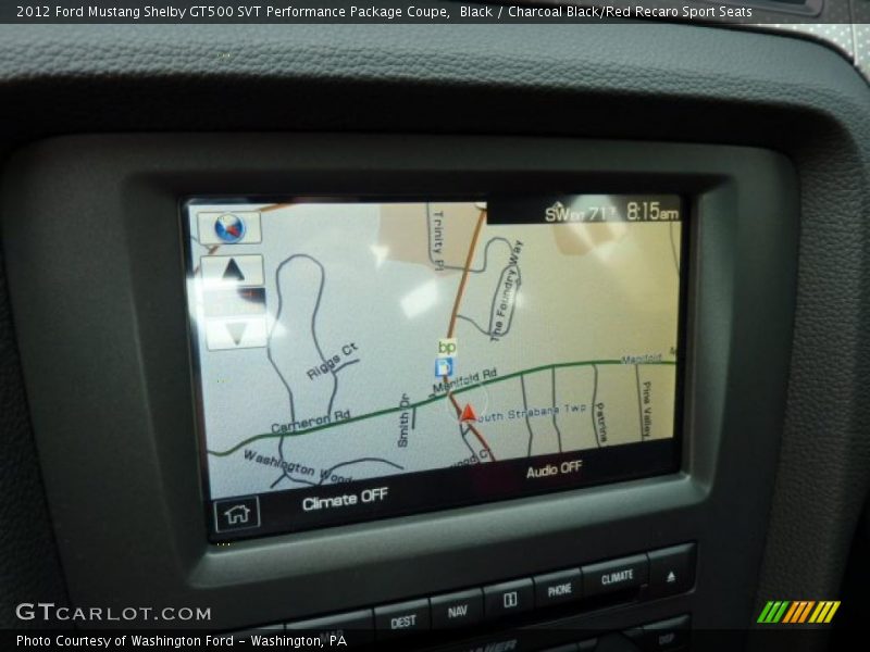 Navigation of 2012 Mustang Shelby GT500 SVT Performance Package Coupe