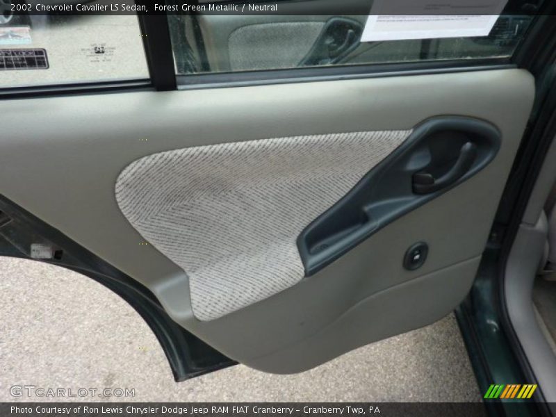 Forest Green Metallic / Neutral 2002 Chevrolet Cavalier LS Sedan