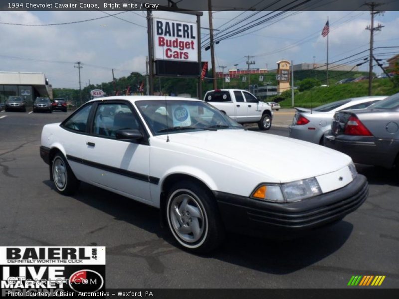 Bright White / Gray 1994 Chevrolet Cavalier Coupe