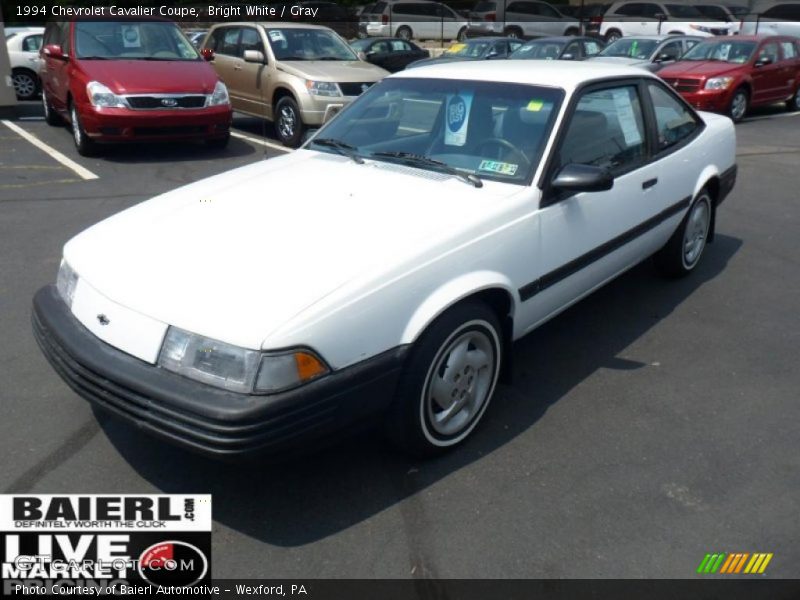 Bright White / Gray 1994 Chevrolet Cavalier Coupe