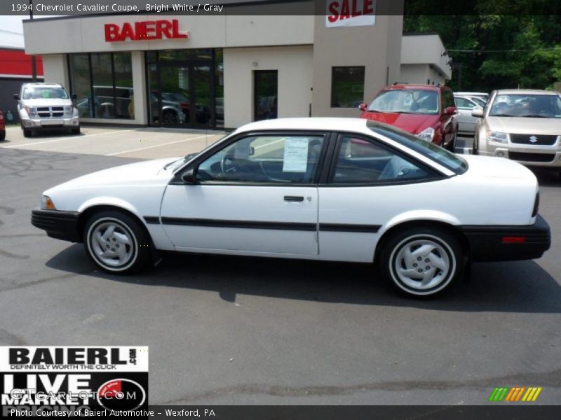 Bright White / Gray 1994 Chevrolet Cavalier Coupe