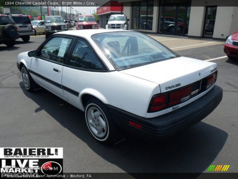 Bright White / Gray 1994 Chevrolet Cavalier Coupe