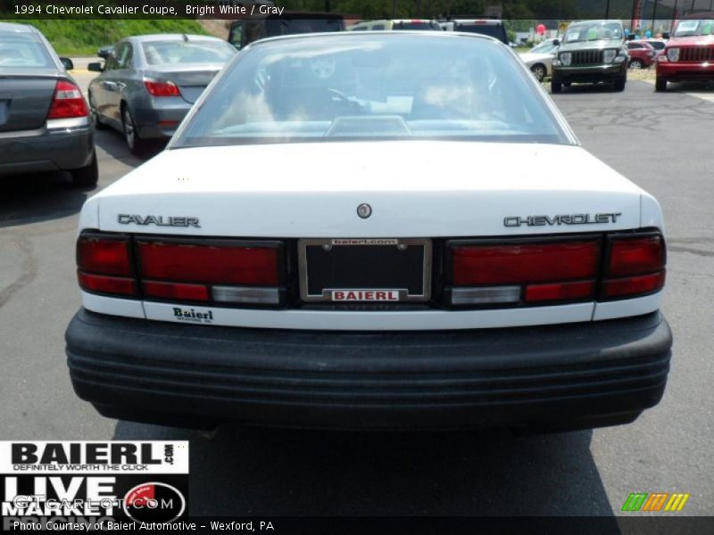 Bright White / Gray 1994 Chevrolet Cavalier Coupe