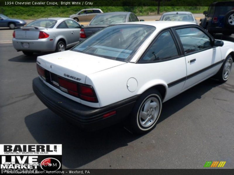 Bright White / Gray 1994 Chevrolet Cavalier Coupe