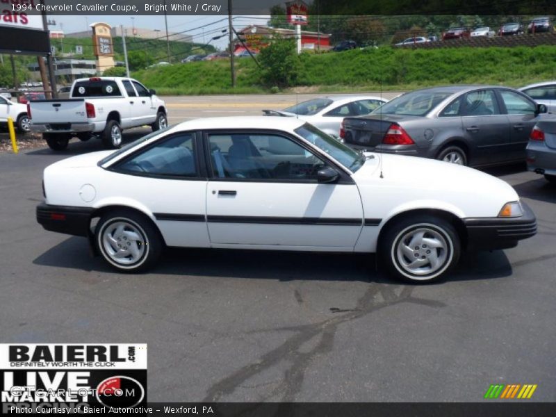 Bright White / Gray 1994 Chevrolet Cavalier Coupe