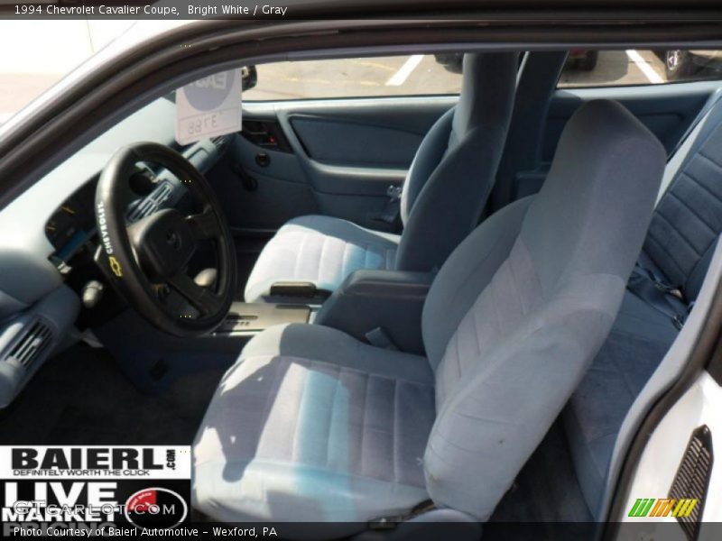 Bright White / Gray 1994 Chevrolet Cavalier Coupe