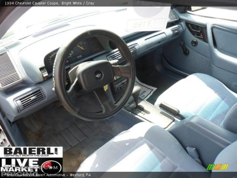 Bright White / Gray 1994 Chevrolet Cavalier Coupe
