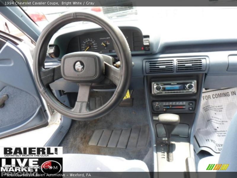 Bright White / Gray 1994 Chevrolet Cavalier Coupe