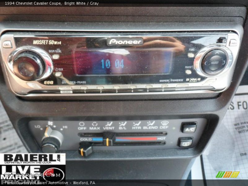 Bright White / Gray 1994 Chevrolet Cavalier Coupe