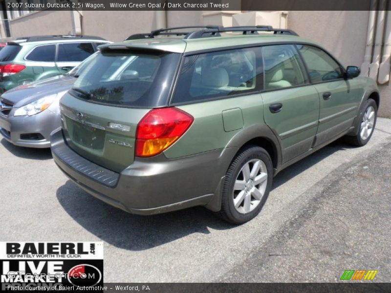 Willow Green Opal / Dark Charcoal Tweed 2007 Subaru Outback 2.5i Wagon