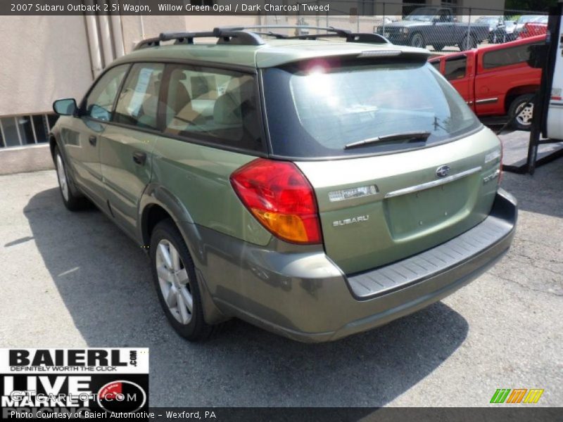 Willow Green Opal / Dark Charcoal Tweed 2007 Subaru Outback 2.5i Wagon