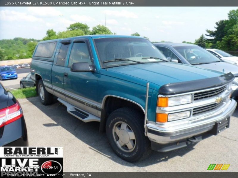 Bright Teal Metallic / Gray 1996 Chevrolet C/K K1500 Extended Cab 4x4