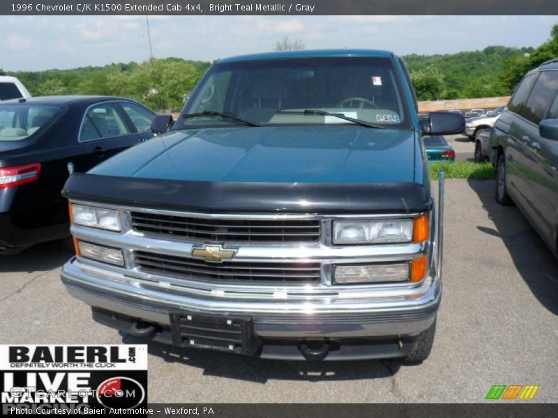 Bright Teal Metallic / Gray 1996 Chevrolet C/K K1500 Extended Cab 4x4