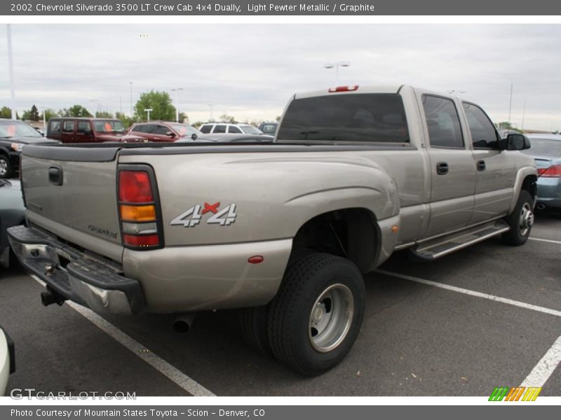 Light Pewter Metallic / Graphite 2002 Chevrolet Silverado 3500 LT Crew Cab 4x4 Dually