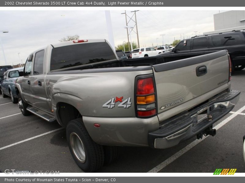 Light Pewter Metallic / Graphite 2002 Chevrolet Silverado 3500 LT Crew Cab 4x4 Dually