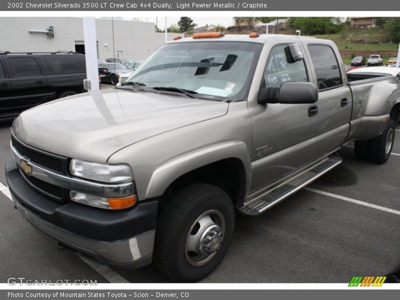 Light Pewter Metallic / Graphite 2002 Chevrolet Silverado 3500 LT Crew Cab 4x4 Dually