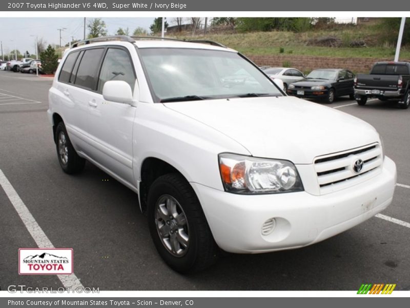 Super White / Ivory Beige 2007 Toyota Highlander V6 4WD
