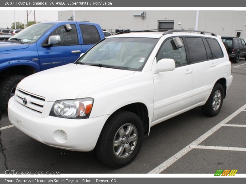 Super White / Ivory Beige 2007 Toyota Highlander V6 4WD