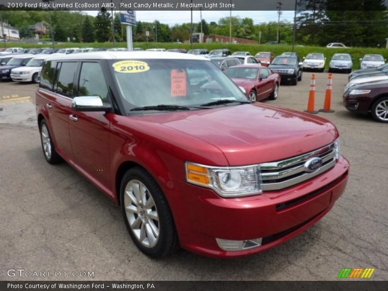 Red Candy Metallic / Medium Light Stone 2010 Ford Flex Limited EcoBoost AWD