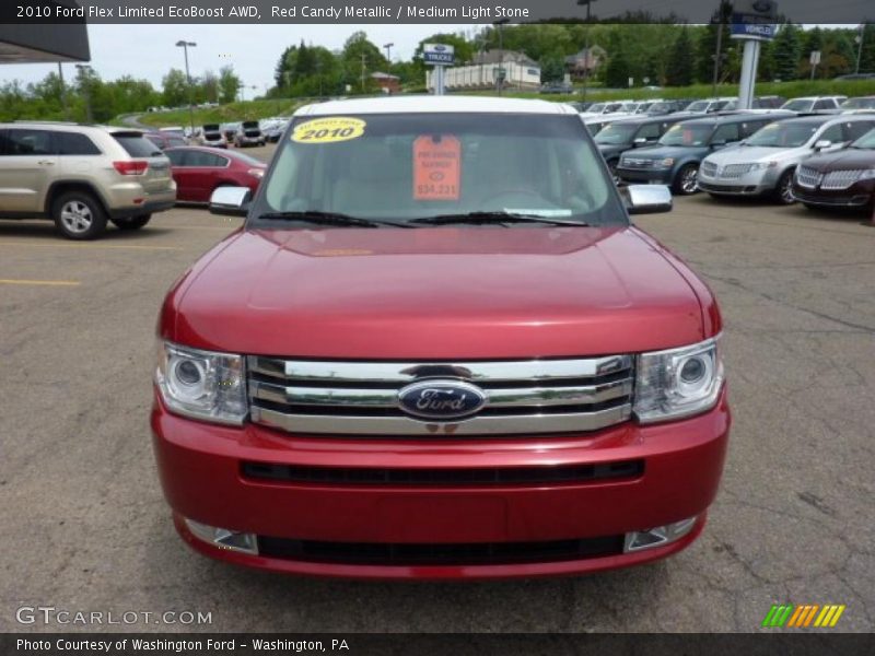 Red Candy Metallic / Medium Light Stone 2010 Ford Flex Limited EcoBoost AWD