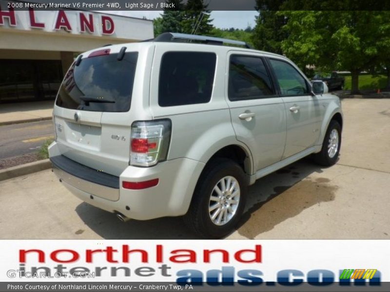 Light Sage / Black 2008 Mercury Mariner V6 Premier 4WD