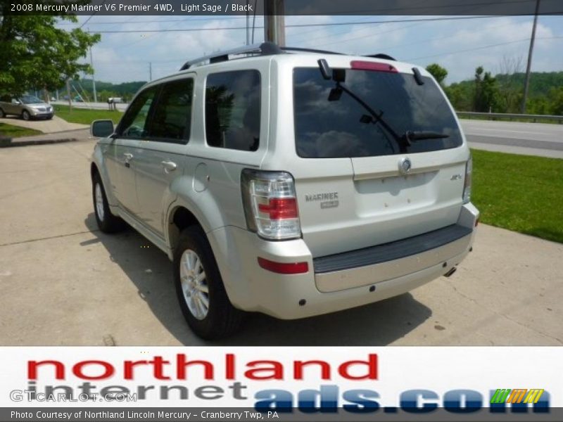 Light Sage / Black 2008 Mercury Mariner V6 Premier 4WD