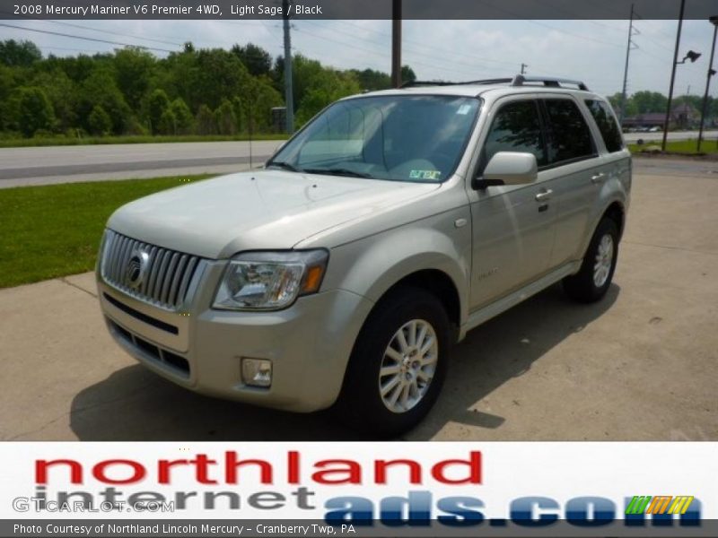 Light Sage / Black 2008 Mercury Mariner V6 Premier 4WD