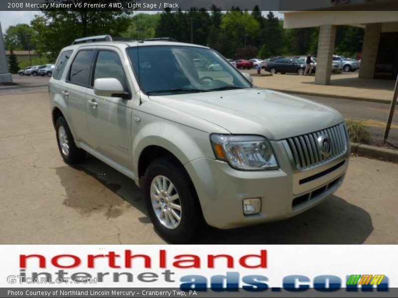Light Sage / Black 2008 Mercury Mariner V6 Premier 4WD