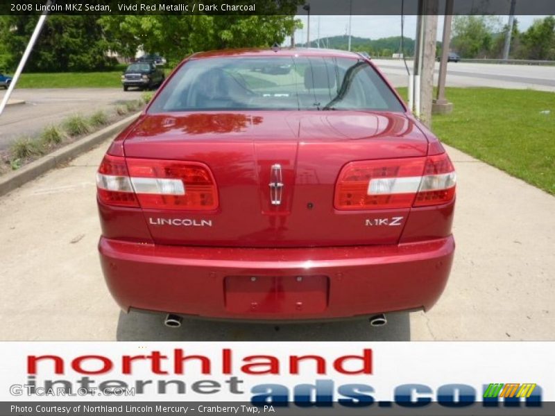 Vivid Red Metallic / Dark Charcoal 2008 Lincoln MKZ Sedan